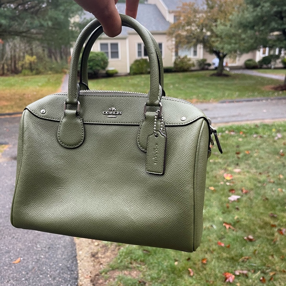 Coach Green Leather Mini Bennett Satchel